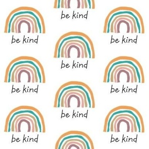 be kind rainbow hand drawn