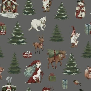 christmas woods grey