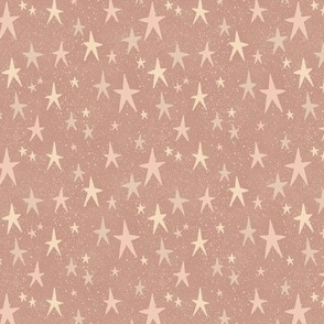 Boho Stars on Dusty Pink (Small Scale)