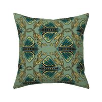 Vintage Butterflies - Large - Light Teal - ROTATED
