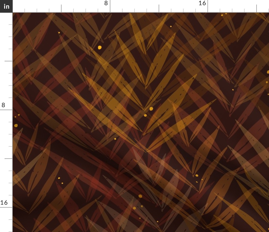 palm leaves - autumn abstract botanical - foliage fabric