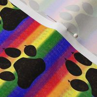 Very Rainbow! Rainbow Paw Print -- Dog, Cat Paw Print -- 485dpi (31% of Full Scale)