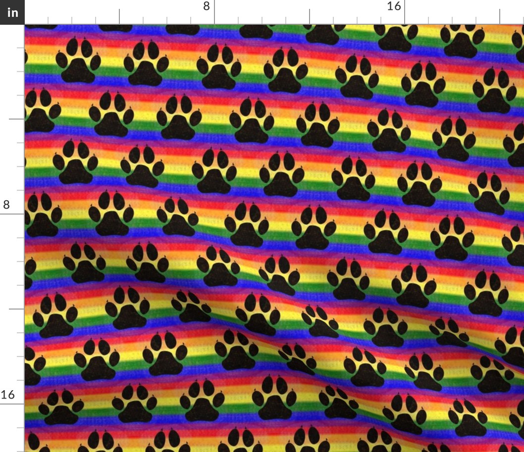 Very Rainbow! Rainbow Paw Print -- Dog, Cat Paw Print -- 485dpi (31% of Full Scale)