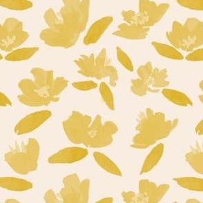 Watercolor Florals - Mustard, Small