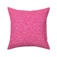 Organic White Polka Dots on Bright Pink