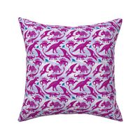 Dino Block Print Raspberry Lilac Small