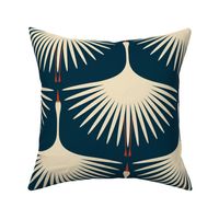 Art Deco Swans - Midnight - 12"