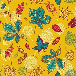 Botanical autumn leaves