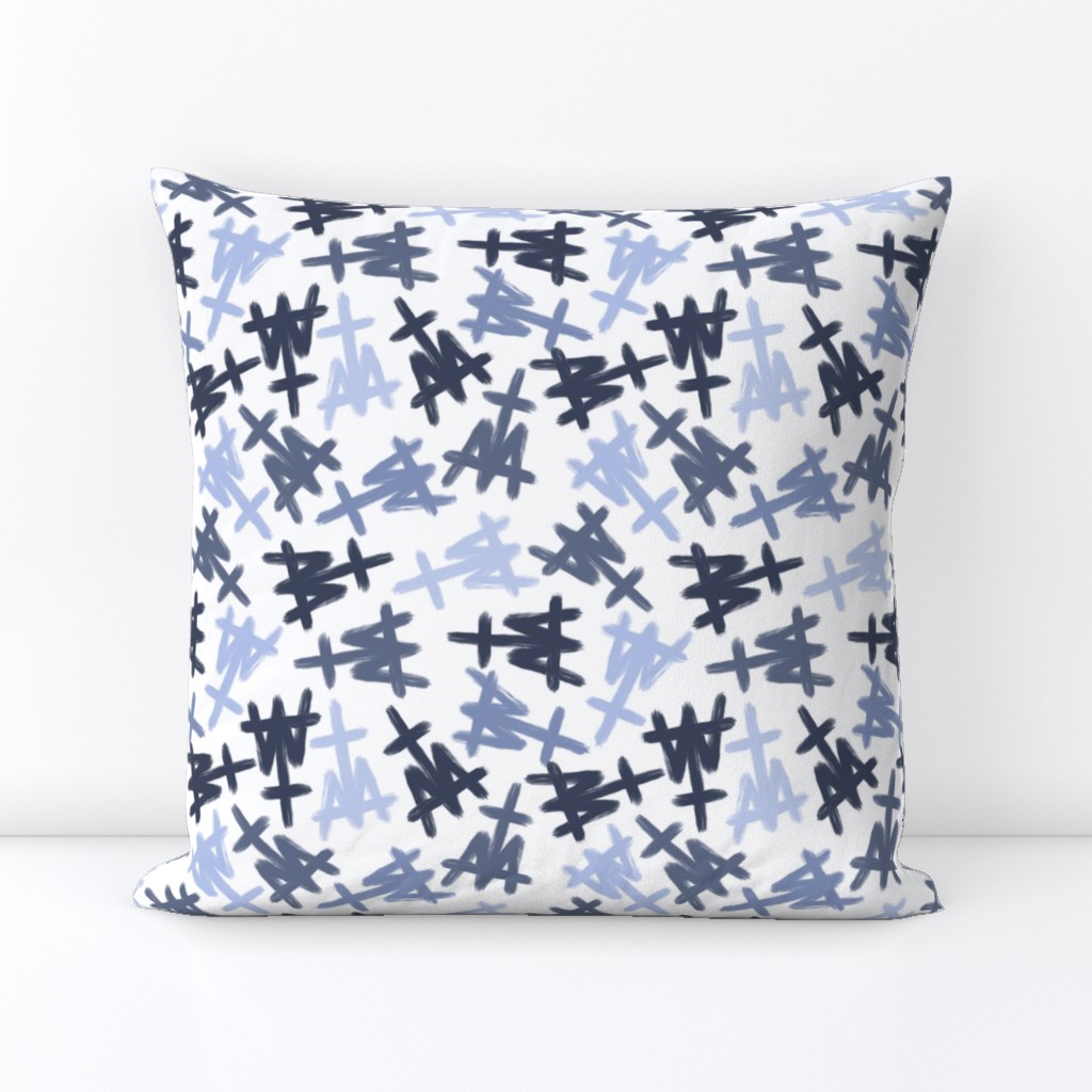 Large Navy Blue Marian Cross // Catholic Watercolors