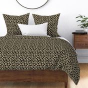 Smaller Leopard Spots Animal Repeat Pattern Print in Tan and Black