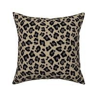 Smaller Leopard Spots Animal Repeat Pattern Print in Tan and Black