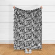 Smaller Leopard Spots Animal Repeat Pattern Print in Grey and Black