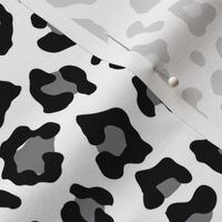 Smaller Leopard Spots Animal Repeat Pattern Print in Grey and Black