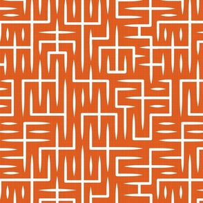 Atomic Maze Charcoal Burnt Orange White 