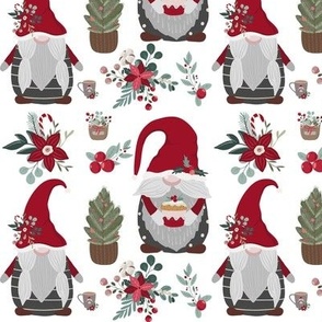 Christmas Gnome on White