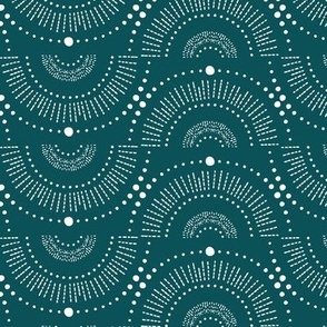 Rise And Shine - Boho Geometric Dark Teal Regular Scale