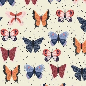 Into The Woods: Multicolor Butterfly-Cream