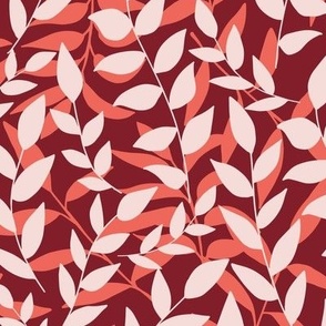 Into The Woods: Red & Pink Leafy Vines