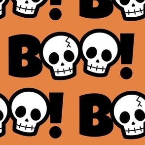 BOO Skull on Orange Medium
