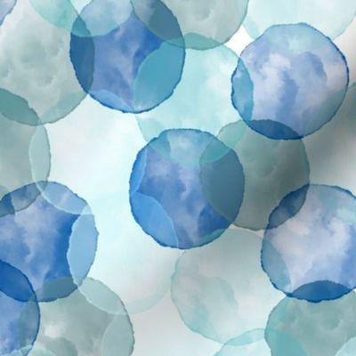 Bubbles, Watercolor bubbles, Blue bubbles, Blue circles, simple circles, watercolor polka dot