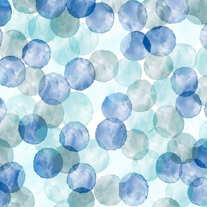 Bubbles, Watercolor bubbles, Blue bubbles, Blue circles, simple circles, watercolor polka dot