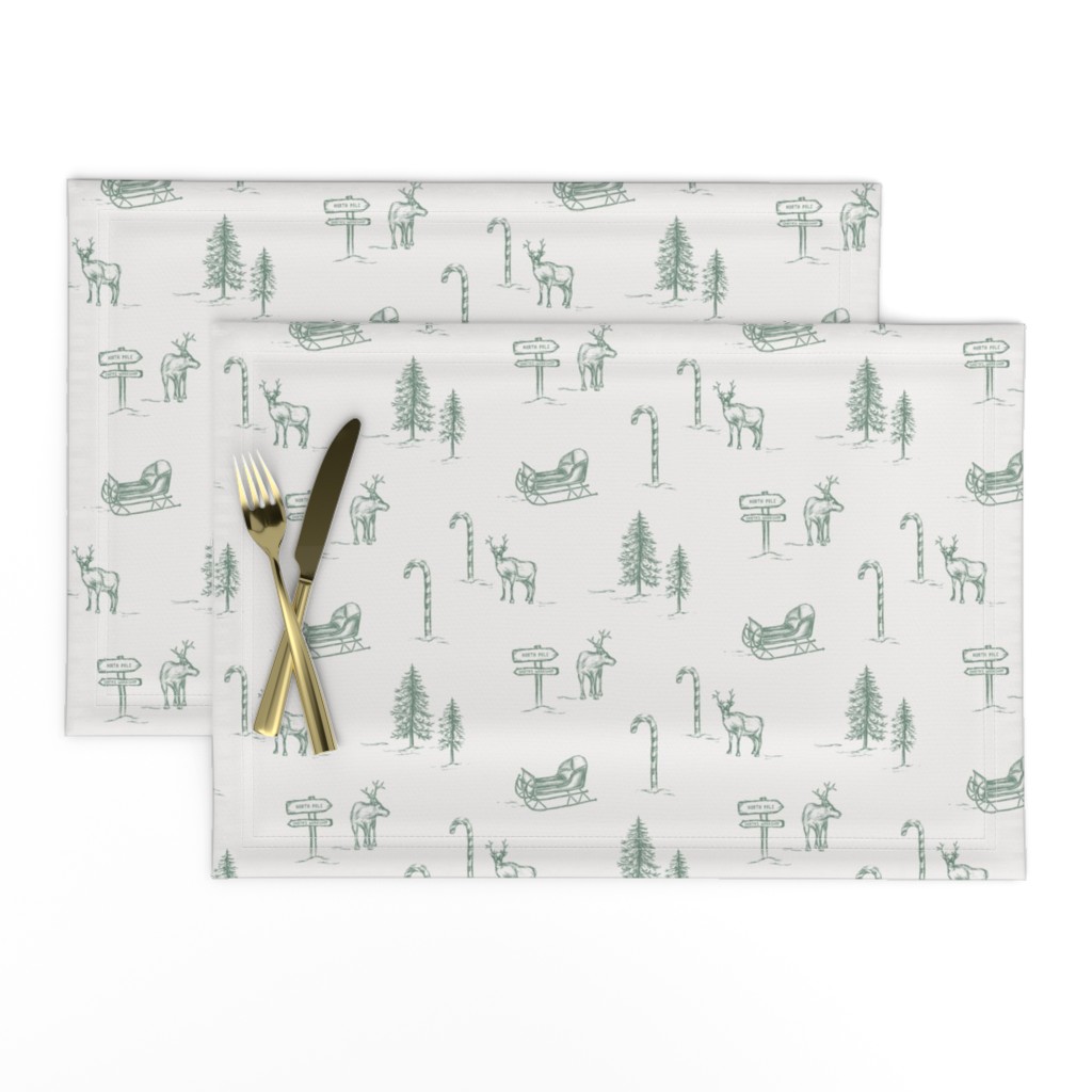 Christmas & Holiday Toile in Green