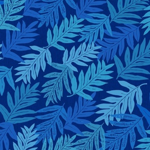 medium-Hawaiian Laua'e Fern overall -blue