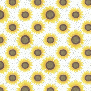 Sunflowers Polka Dot Pattern