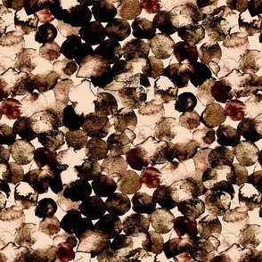Dark Coffee Brown Abstract Watercolor Dots by Brittanylane