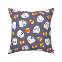 Kawaii Candy Corn and Ghost Pattern in Gray, Large