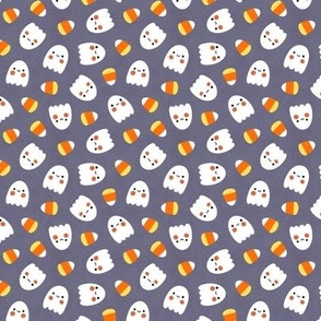 Kawaii Candy Corn and Ghost Pattern in Gray, Small