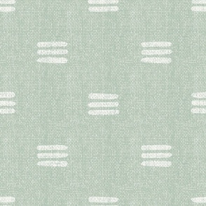 Big Stack - pale sage - triple dash, largescale textured geometric, light green