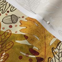Autumn Confetti Medium- Fall Leaves- Thanksgiving Home Decor- Earthy Tones Oak Leaves and Acorns
