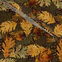 Autumn Confetti Dark Golden Small- Fall Leaves- Thanksgiving Home Decor- Earthy Tones Oak Leaves and Acorns
