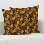 Autumn Confetti Dark Golden Small- Fall Leaves- Thanksgiving Home Decor- Earthy Tones Oak Leaves and Acorns