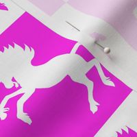 Pink and White Checkerboard Unicorns