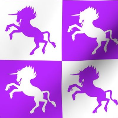 Purple and White Checkerboard Unicorns