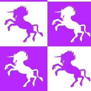 Purple and White Checkerboard Unicorns