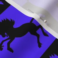 Blue and Black Checkeboard Unicorns