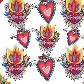 Sacred Hearts Fire and Crowns