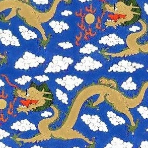 Chinese Fire Dragon In Clouds