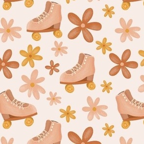 Pink Roller Skates with flowers