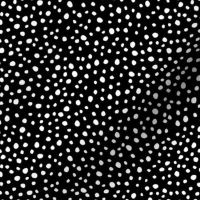 Organic White Polka Dots on Black
