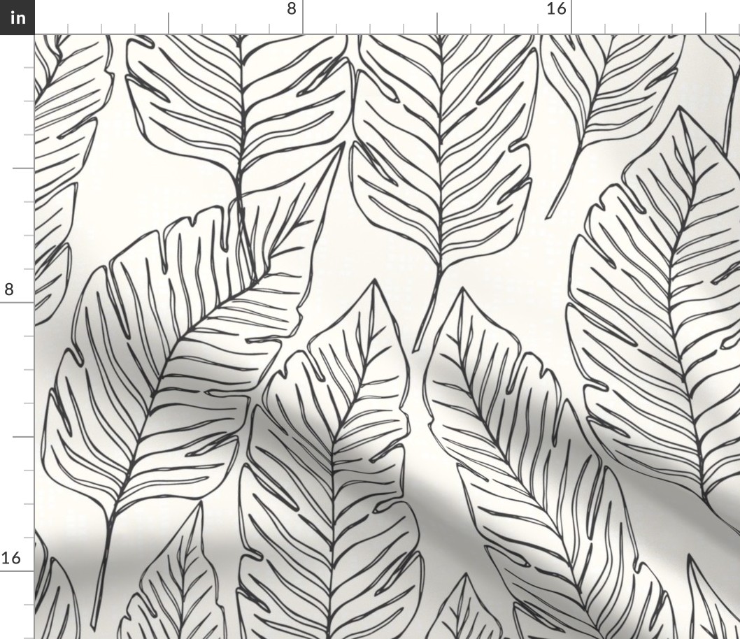 Jumbo // Banana Leaf Outline Black and White