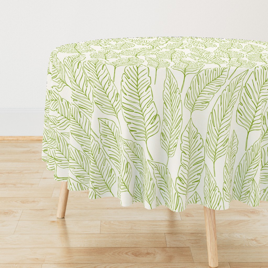 Jumbo // Banana Leaves Outline Lime Green