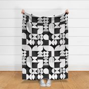 White Black Modern Art Geometric Collage