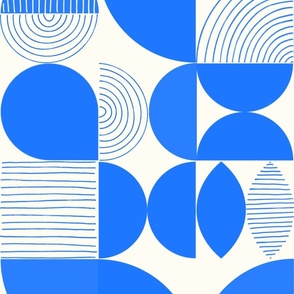 Blue Abstract Shapes Collage