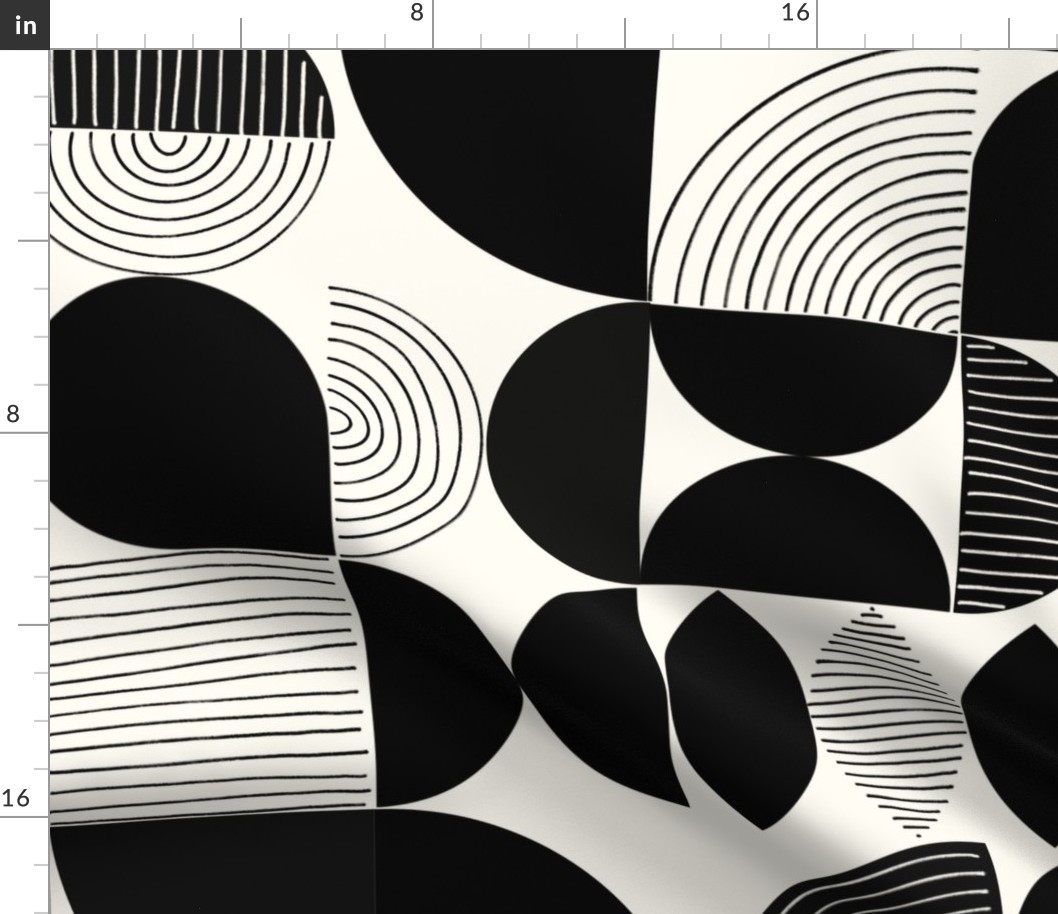 Black & White Geometric Shapes Large