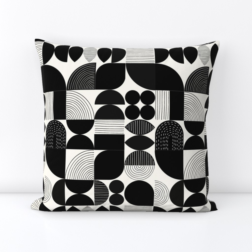 Black & White Geometric Shapes Small