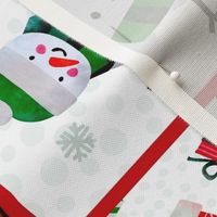 Fat Quarter Panel for Wall Art or Tea Towel Have a Holly Jolly Christmas Santa Polar Bear Snowman Reindeer
